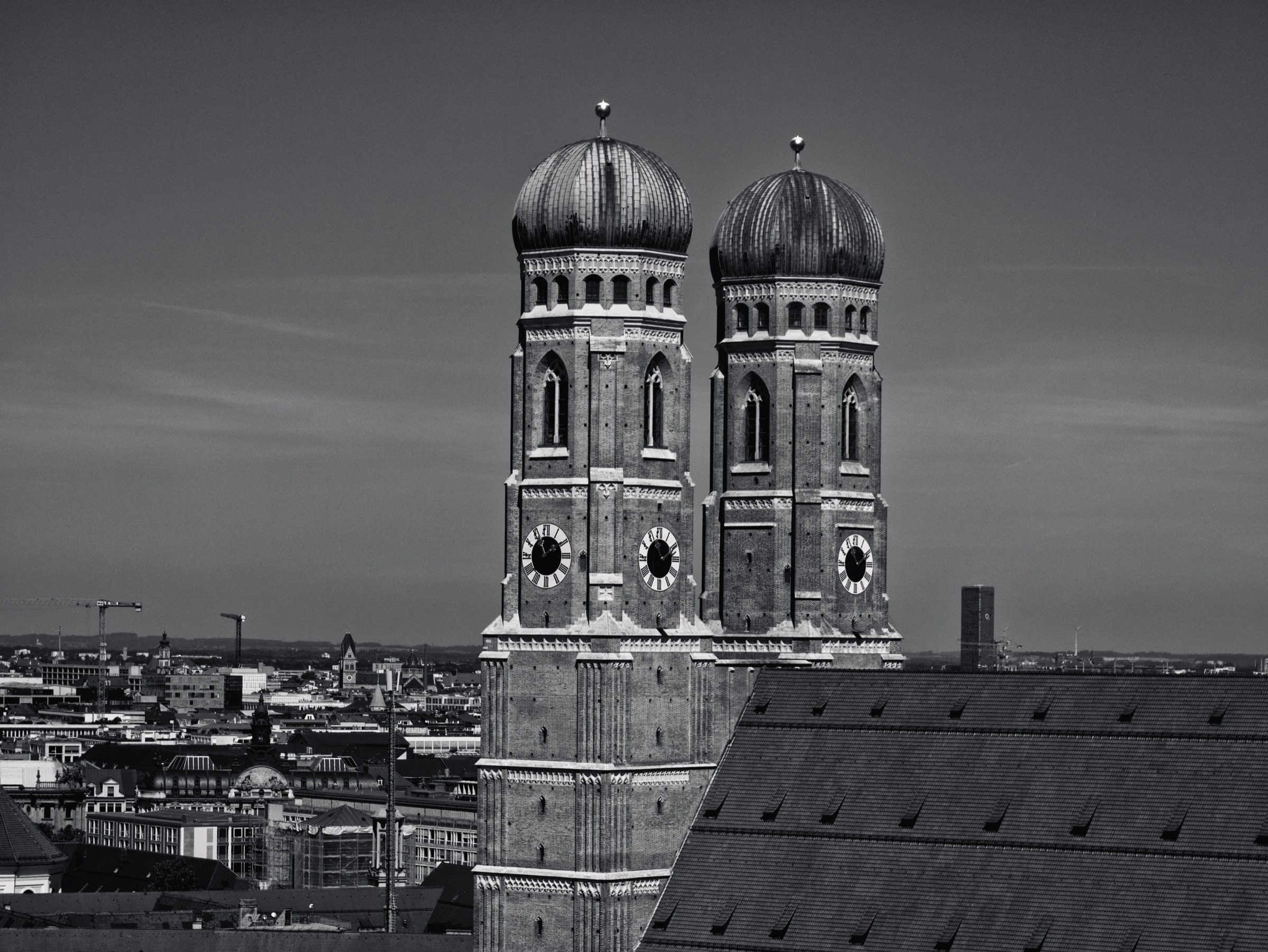 Doppeltürme der Frauenkirche vom Turm des Alten Peter aufgenommen
